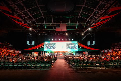  Ceremonies will be held at the Watsco Center on the Coral Gables Campus. Photo: Mike Montero/University of Miami 